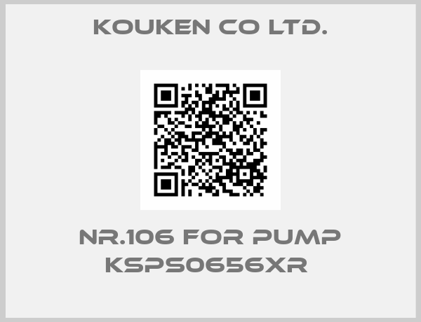 Kouken Co ltd.-Nr.106 for pump KSPS0656XR 