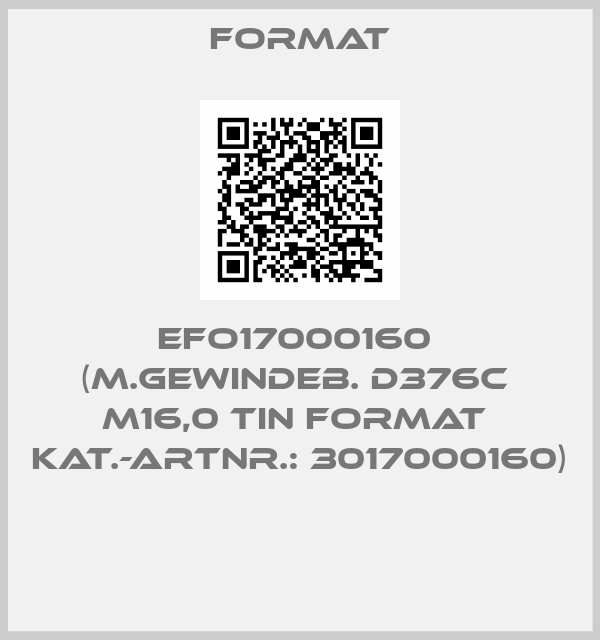 Format-EFO17000160  (M.Gewindeb. D376C  M16,0 TiN FORMAT  Kat.-Artnr.: 3017000160) 