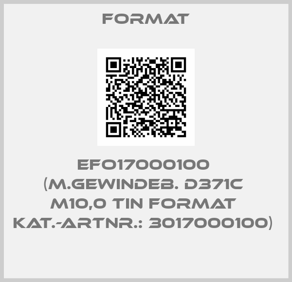 Format-EFO17000100  (M.Gewindeb. D371C  M10,0 TiN FORMAT  Kat.-Artnr.: 3017000100) 