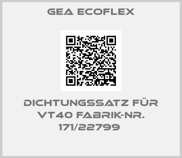 GEA Ecoflex-Dichtungssatz für VT40 Fabrik-Nr. 171/22799 