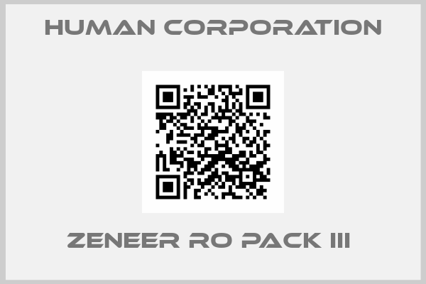 Human Corporation-ZENEER RO PACK III 