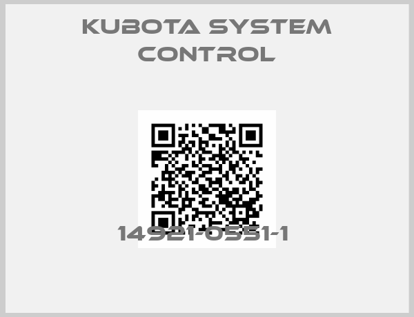 Kubota System Control-14921-0551-1 