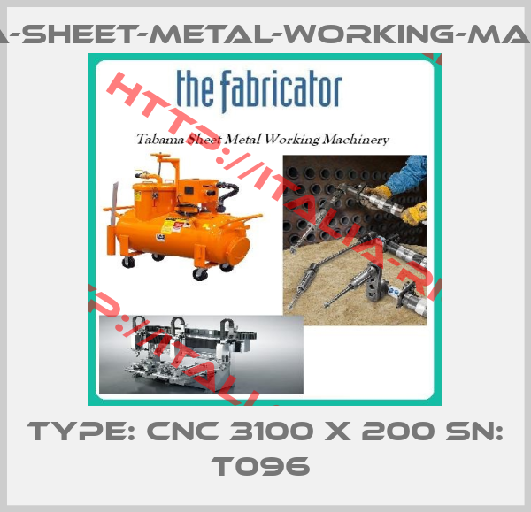Tabama-sheet-metal-working-machinery-Type: CNC 3100 X 200 SN: T096 