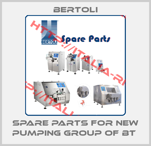 BERTOLI-Spare parts for new pumping group of BT 