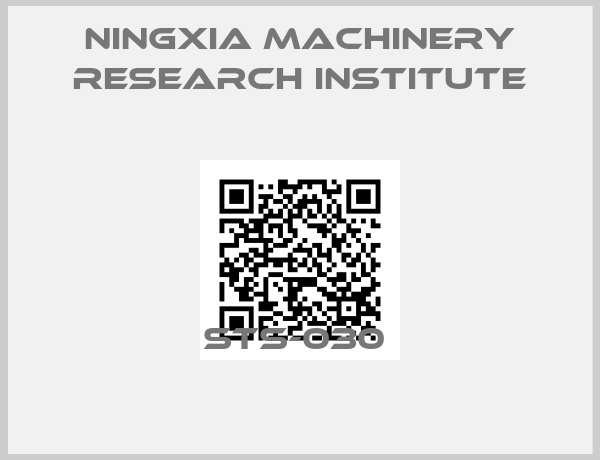NingXia Machinery Research Institute-STS-030 