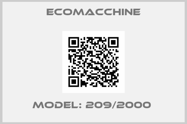 Ecomacchine-Model: 209/2000 