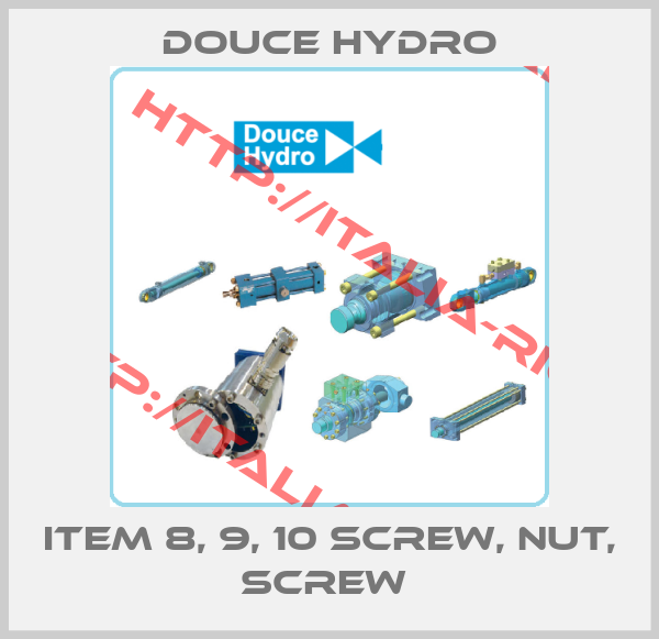 DOUCE HYDRO-Item 8, 9, 10 Screw, nut, screw 