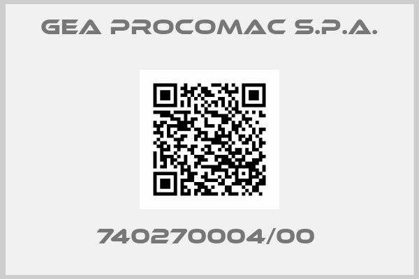 GEA Procomac S.p.A.-740270004/00 