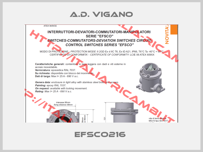 A.D. VIGANO-EFSCO216 