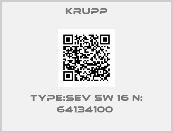 Krupp-type:SEV sw 16 N: 64134100 