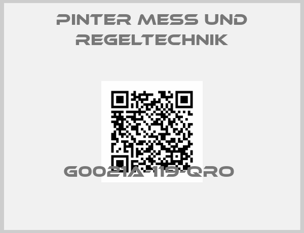 PINTER MESS UND REGELTECHNIK-G0021A-119-QRO 