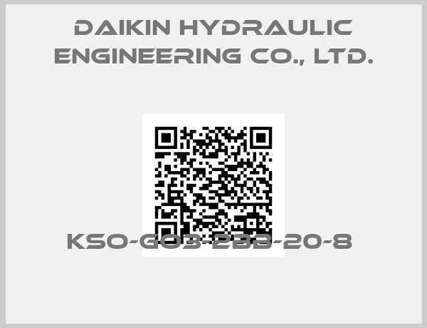 Daikin Hydraulic Engineering Co., Ltd.-KSO-GO3-2BB-20-8 