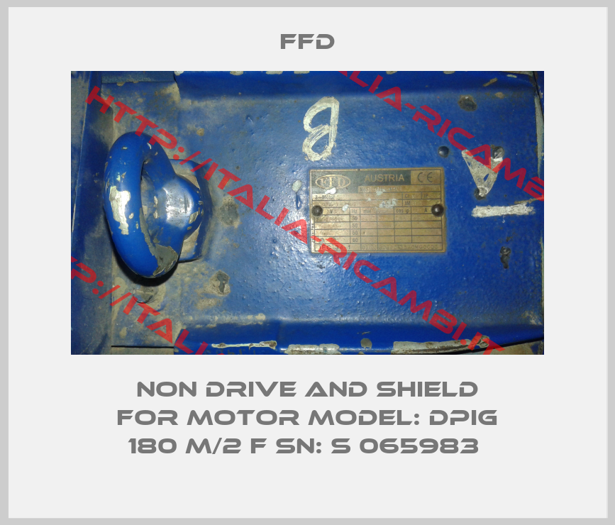 FFD-Non drive and shield for Motor Model: DPIG 180 M/2 F SN: S 065983 