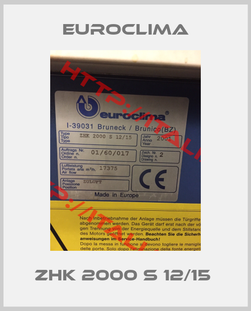 Euroclima-ZHK 2000 S 12/15 