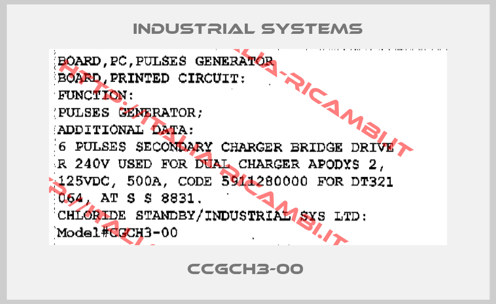 Industrial Systems-CCGCH3-00 