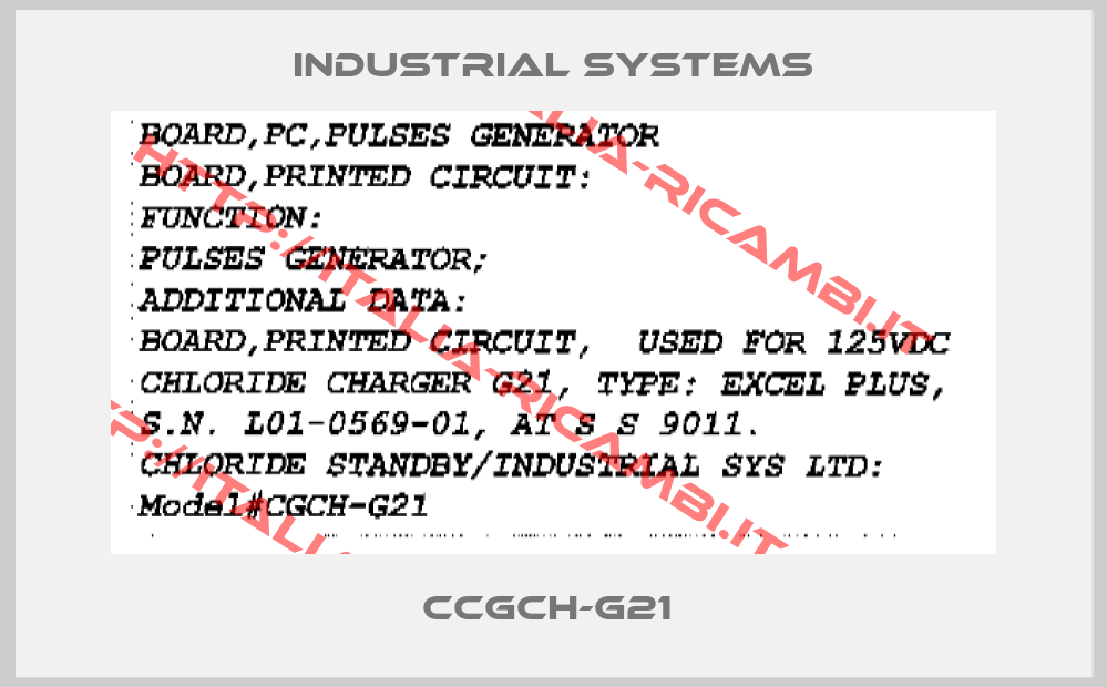 Industrial Systems-CCGCH-G21 