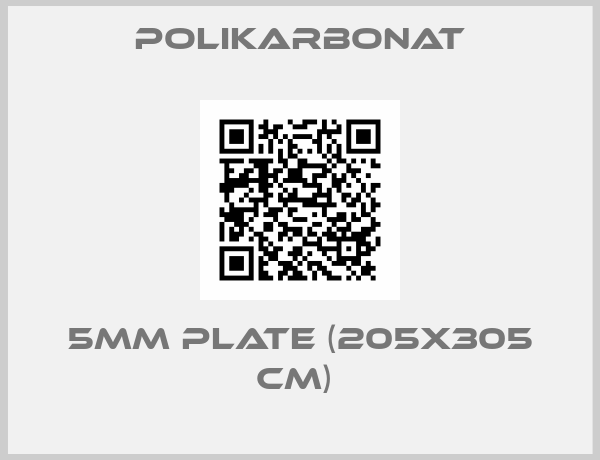 Polikarbonat-5MM PLATE (205X305 cm) 