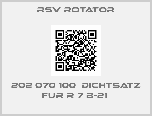 RSV ROTATOR-202 070 100  DICHTSATZ FUR R 7 B-21 