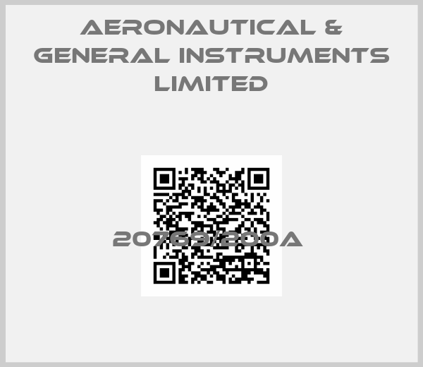 AERONAUTICAL & GENERAL INSTRUMENTS LIMITED-20769/200A 