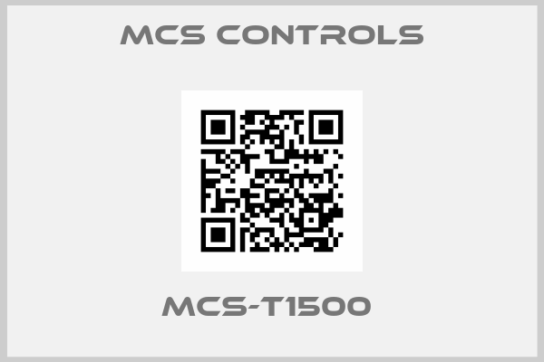 Mcs controls-MCS-T1500 