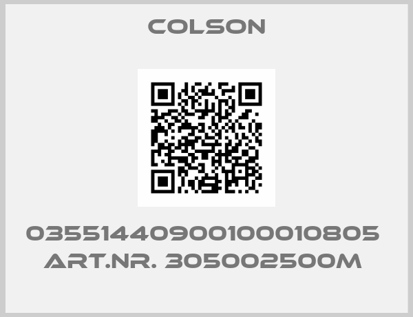 Colson-03551440900100010805  ART.NR. 305002500M 