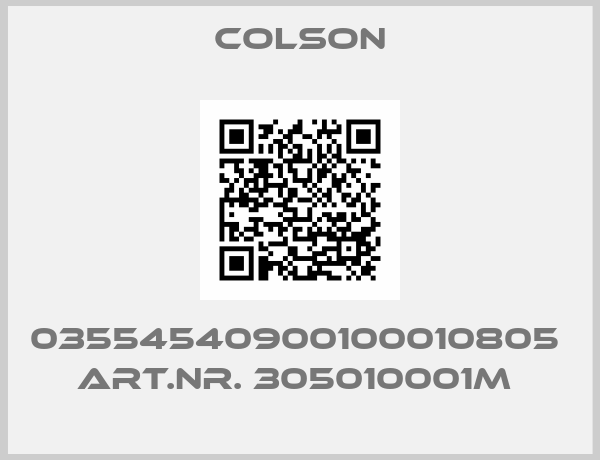 Colson-03554540900100010805  ART.NR. 305010001M 