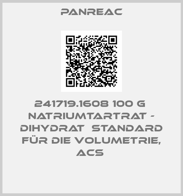 Panreac-241719.1608 100 g  Natriumtartrat - Dihydrat  Standard für die Volumetrie, ACS 