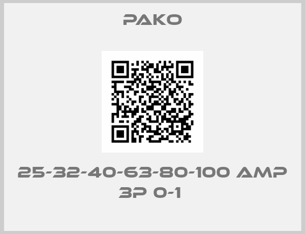 Pako-25-32-40-63-80-100 AMP 3P 0-1 