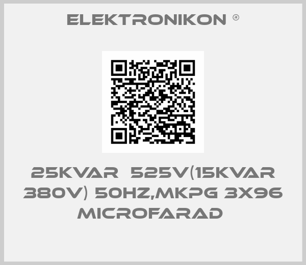 Elektronikon ®-25KVAR  525V(15KVAR 380V) 50HZ,MKPG 3X96 MICROFARAD 